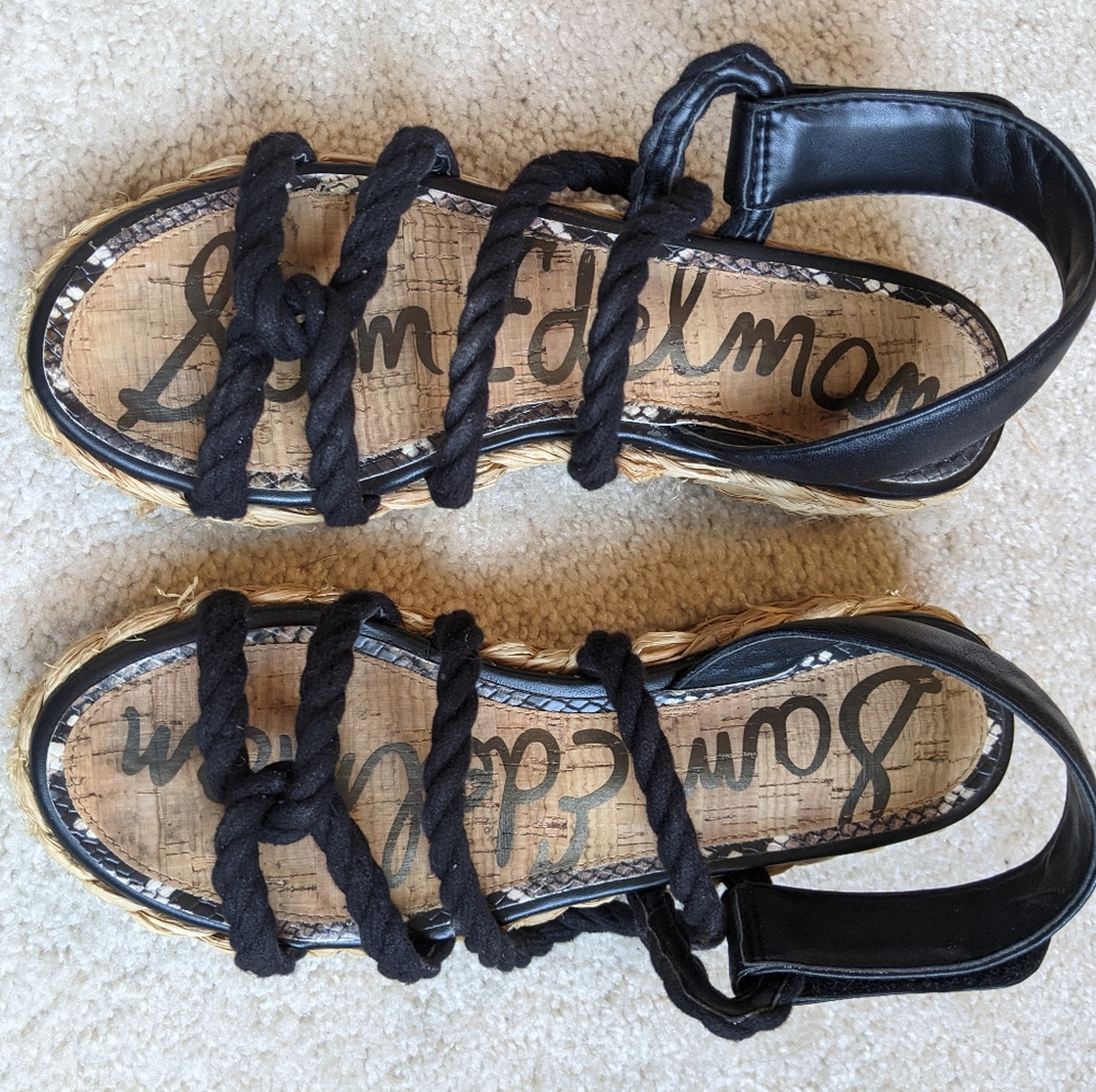Sam Edelman Cristan Strappy Espadrille Platform Rope Sandals